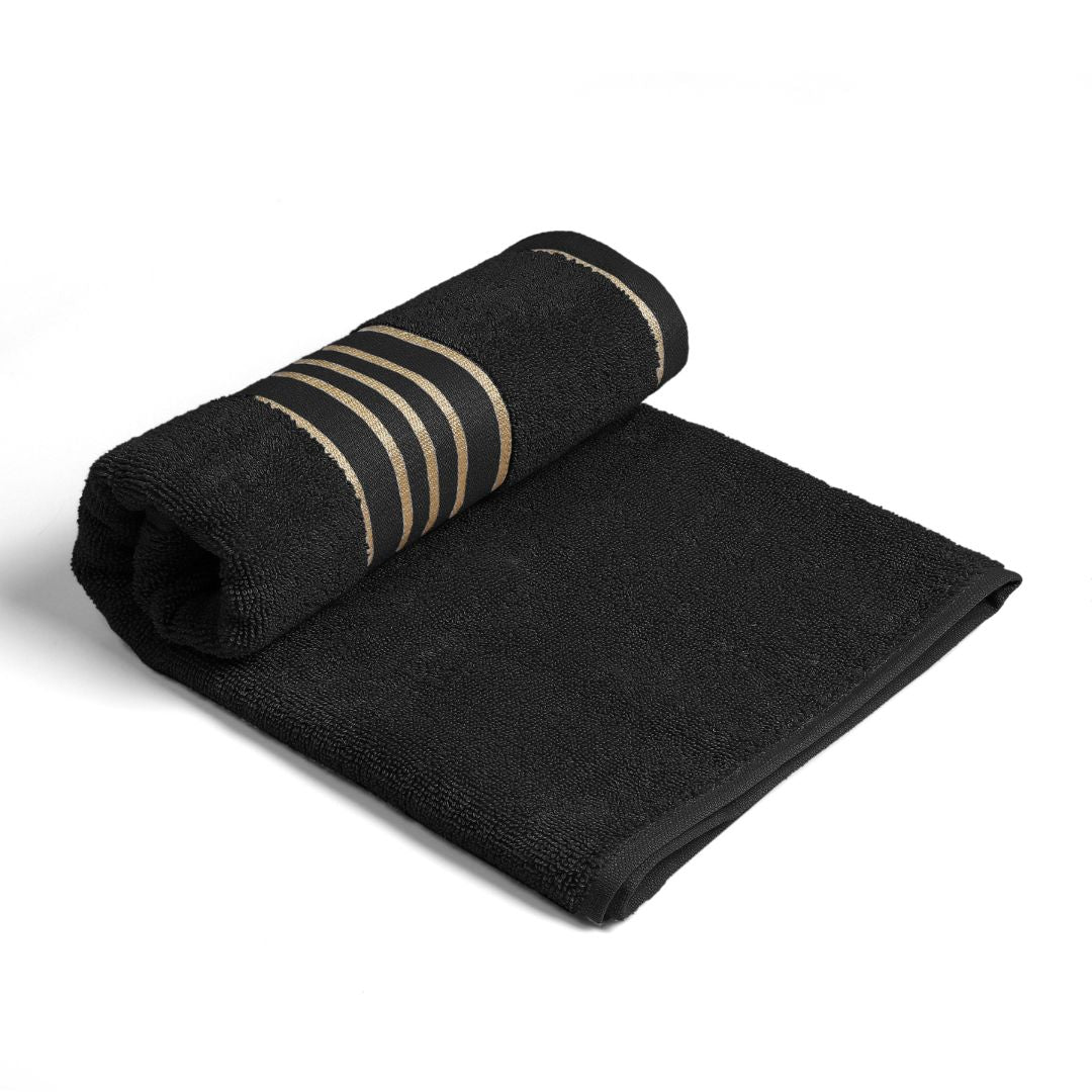 Combed Cotton Black Towel Set