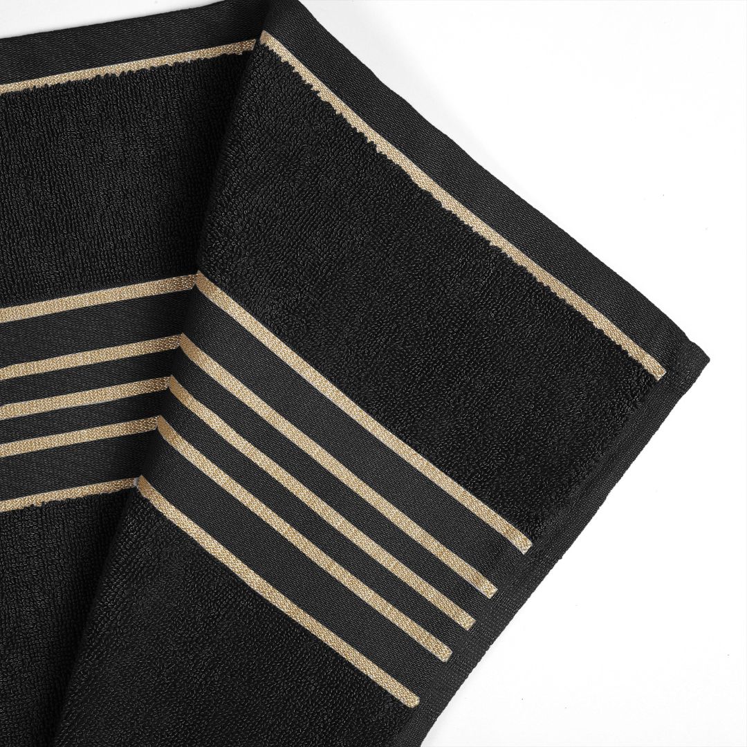 Combed Cotton Black Towel Set