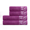 Combed Cotton Jacquard Towel - Plum