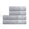 Combed Cotton Jacquard Towels Pack Of 2 & 4 - Grey