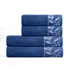 Combed Cotton Jacquard Towel - Navy