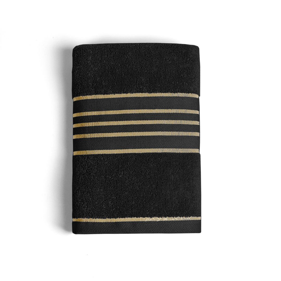 Combed Cotton Black Towel Set
