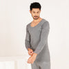 Men's Long Sleeves Woollen Thermal 2 Pc Set -Grey