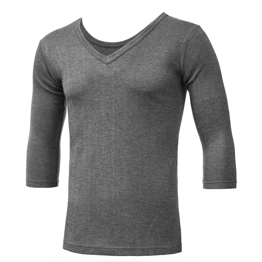 Women's 3/4 Sleeves Woollen Thermal - Grey