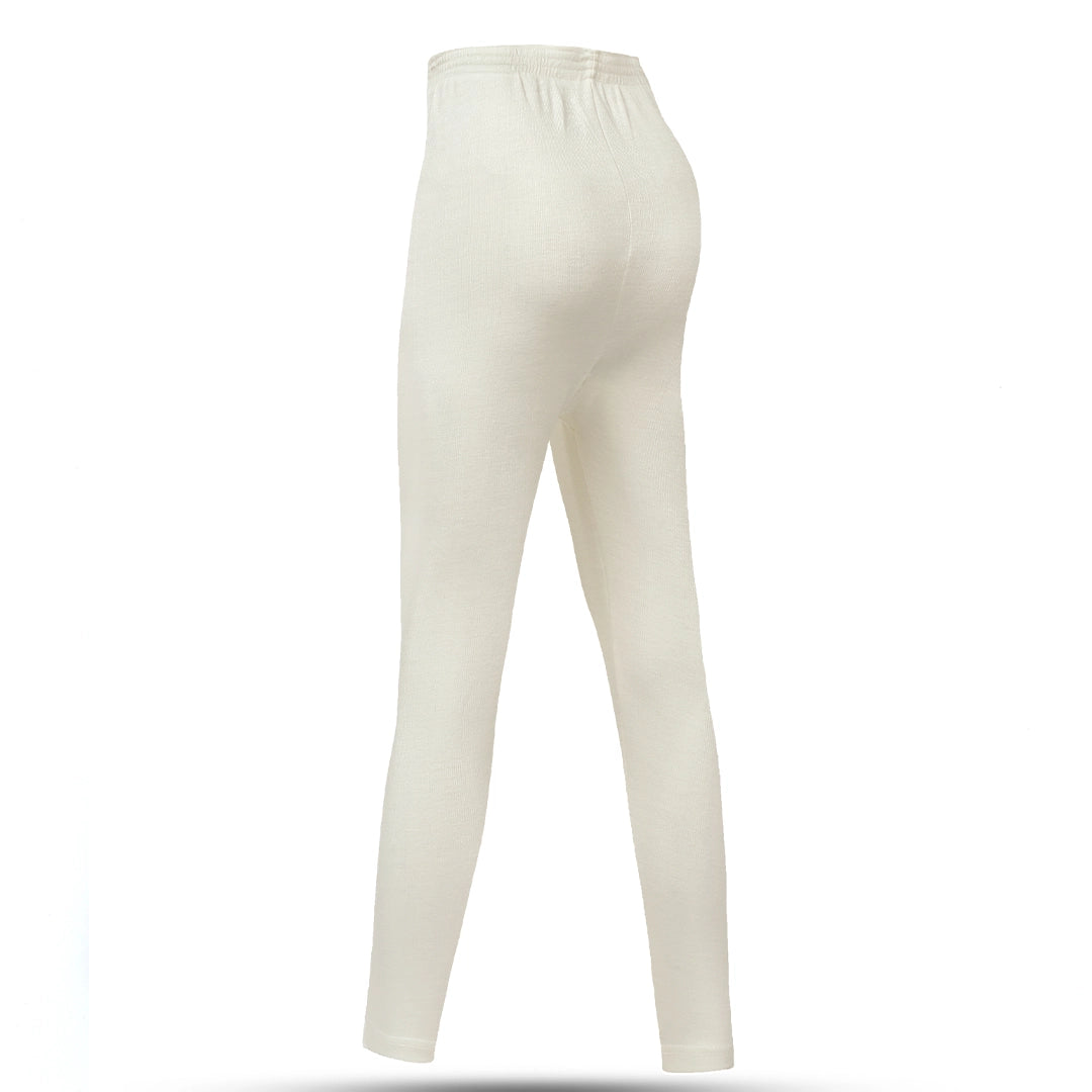 Women's Full Drawer Woollen Thermal - Off White