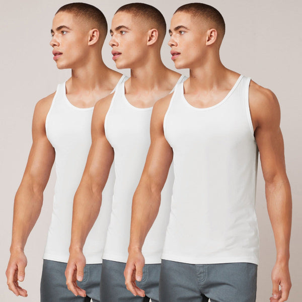 Yorker Men's Vest Sleeve Less 100% Cotton-Pack of 3