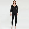 Women's 3/4 Sleeves Warmer 2 Pc Set-Black