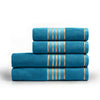 Combed Cotton Striped Towel - Teal